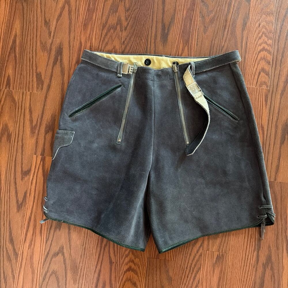 Gray Leather Custom Shorts (No Tag)